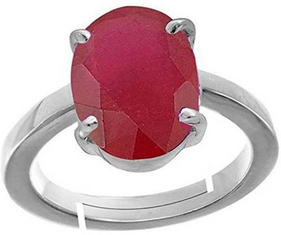 Gemzonite Stone Ruby Silver Plated Ring