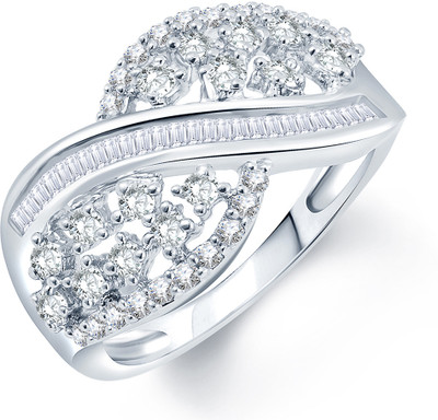 Sukkhi Designer Alloy Cubic Zirconia Rhodium Plated Ring