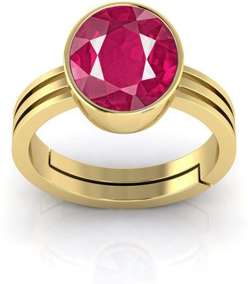 GenZcomplex Brass Ruby Gold Plated Ring