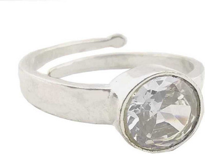 GenZcomplex beautiful American Diamond Zircon/Zirconia Stone Pendant For Women & Men Brass Zircon Silver Plated Ring