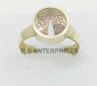 R G MART ASHTADHATU SHRI YANTRA RUDRAKSHA WITH PARA RASHI YANTRA GOLD PLATED RING Brass Gold Plated Ring
