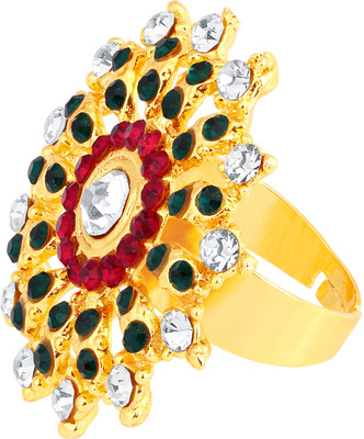 Sukkhi ShoStopper Delightful Designer Gold Plated Ring SJ8008R Alloy Gold Plated Ring