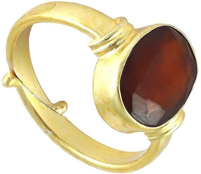 GenZcomplex Natural Gomed / Hessonite Ring Metal Garnet Gold Plated Ring