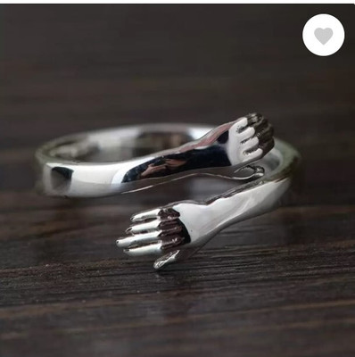 EndlessFashion Crystal Silver Alloy Hug Ring for men women boys girls Alloy Ring Set Alloy Silver Plated Ring