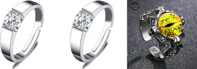 EndlessFashion Alloy Silver Plated Ring Set