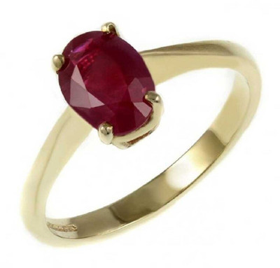 GenZcomplex Stone Ruby Gold Plated Ring