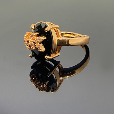 PRAYOSHA PRAYOSHA Rose Gold Plated Brass Ruby Gold Plated Ring