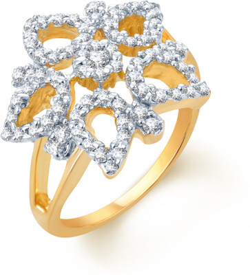 Sukkhi Alloy Cubic Zirconia Gold Plated Ring