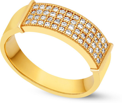 GORASH CREATION Brass Crystal Gold Plated Ring