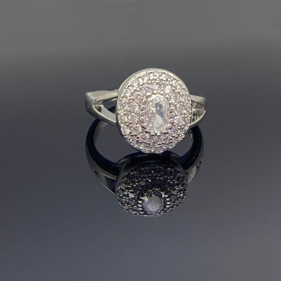 KRIVEK Krivek Fancy Look Diamond Finger Ring for Girls (Pack of 1) Brass Cubic Zirconia Gold Plated Ring
