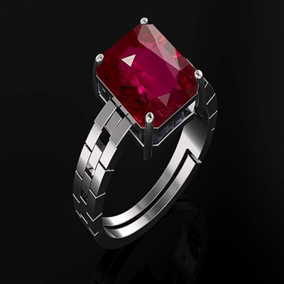 GenZcomplex 7.25 Ratti Ruby Stone Original Certified Gold Plated Adjustable, Manik Stone Brass Ruby Gold Plated Ring