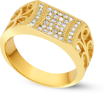 GORASH CREATION Shsy-SP-24_25 Brass Cubic Zirconia Gold Plated Ring