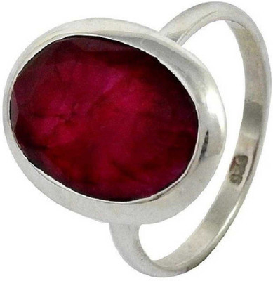 Gemzonite Stone Ruby Silver Plated Ring