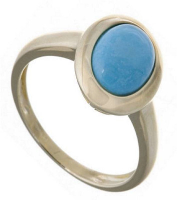 GenZcomplex Firoza Ring Natural lab certified turquoise stone Stone Turquoise Silver Plated Ring