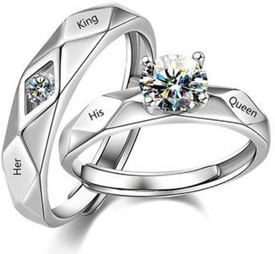 VIANSH Stainless Steel, Brass, Stone, Crystal Cubic Zirconia Sterling Silver, Titanium Plated Ring