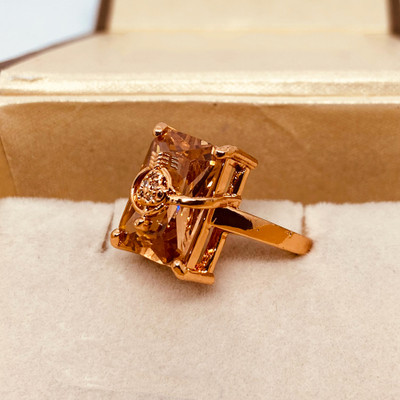 Taksh Online Brass Ruby Gold Plated Ring