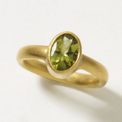 GenZcomplex Stone Peridot Gold Plated Ring