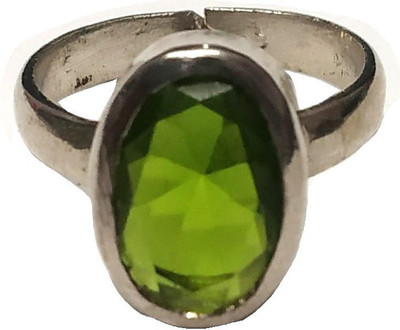 GenZcomplex Natural Green Peridot Gemstone Ring/Anguthi for Men and Women Metal Peridot Gold Plated Ring