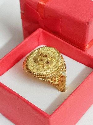 UDS CREATION ALLOY OM RING BRASS GOLD PLATING PACK OF 02 RING Alloy Gold Plated Ring