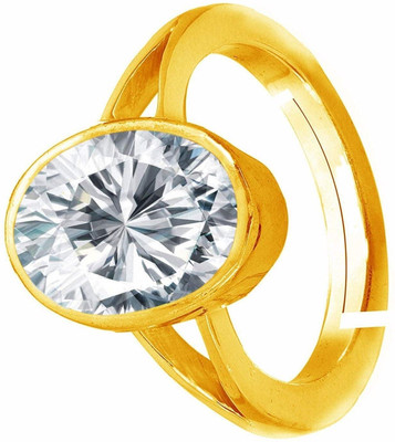 GenZcomplex beautiful American Diamond Zircon/Zirconia Stone Pendant For Women & Men Brass Zircon Gold Plated Ring