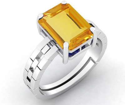 GenZcomplex Unique & Effective Yellow Sapphire/Pukhraj Panchdhatu Ring For Men & Women Brass Silver Plated Ring