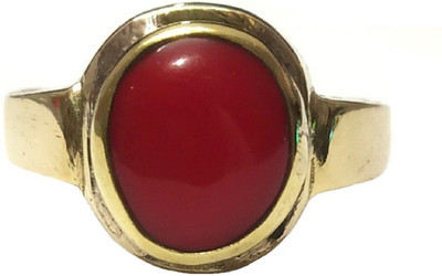 Jewelswonder Stone Coral Gold Plated Ring
