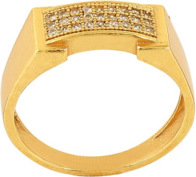 Mahi creations Brass Cubic Zirconia Gold Plated Ring