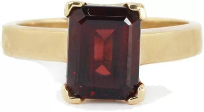 GenZcomplex gomed / hessonite Ring With Natural gomed Stone Brass Garnet Ring