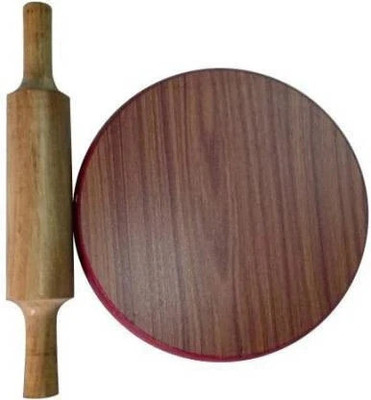 Yash Collections Wooden Chakla & Belan Rolling Pin & Board (Pack of 2) Rolling Pin & Board(Brown, Pack of 2)