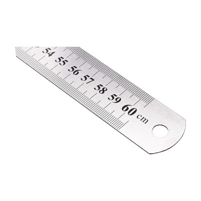 Tia Crafts Stainless Steel Ruler Scale Long double Side Measuring Tool 24 inch 60 cm Ruler(Set of 1, Silver)