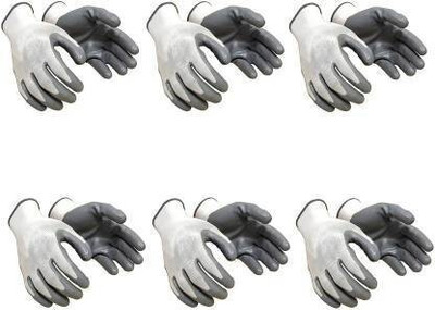 PulGos PVC_1_PAIR_BG Nylon  Safety Gloves(Pack of 2)