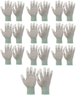 Masox Store ESD Gloves Anti-Static PU Fingertip Coated Non-Slip Gloves for Lab Work Glove K2 Riding Gloves(Grey, Green)