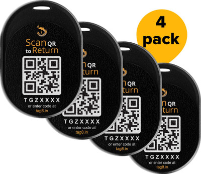 Tag8 Dolphin Smart Tracker (Pack of 4) Safety Smart Tracker(Black)
