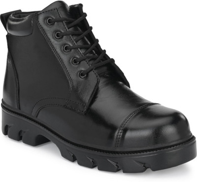 Joker Steel Toe Leather Safety Shoe(Black, S1, Size 9)