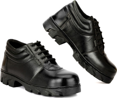 BTOM Steel Toe Leather Safety Shoe(Black, S1, Size 10)