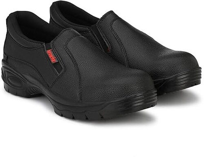 Kavacha Steel Toe Genuine Leather Safety Shoe(Black, SB, Size 8)
