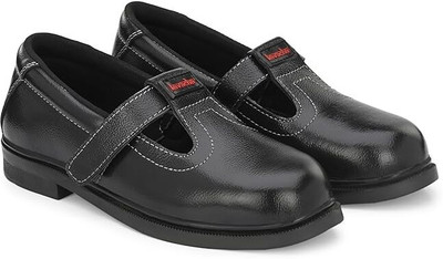 Kavacha Steel Toe Genuine Leather Safety Shoe(Black, S1, Size 7)