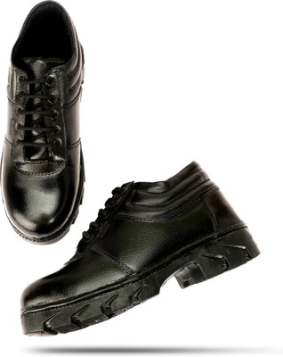 BTOM Steel Toe Leather Safety Shoe(Black, S1, Size 8)