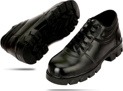 BTOM Steel Toe Leather Safety Shoe(Black, S1, Size 10)