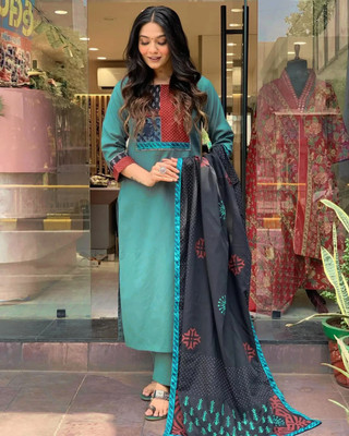 Avnisa Enterprise Embroidered Kurta, Trouser/Pant & Dupatta Set