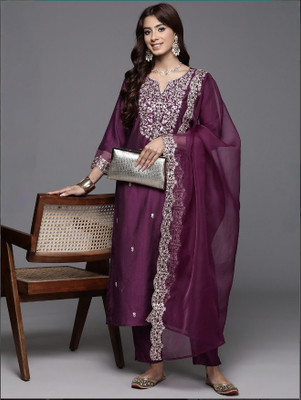 VIVAH VASTRA Solid Kurta, Trouser/Pant & Dupatta Set