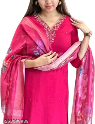 AALO FASHIONS Embroidered Kurta, Trouser/Pant & Dupatta Set