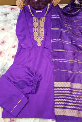 Avnisa Enterprise Embroidered Kurta, Trouser/Pant & Dupatta Set