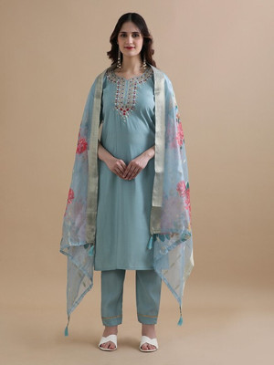 LIZORD FAB Embroidered Kurta, Trouser/Pant & Dupatta Set