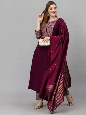CLAVINET Printed Kurta, Trouser/Pant & Dupatta Set