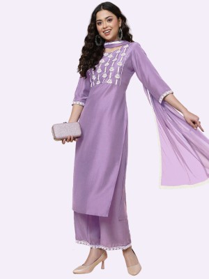 MSM FASHION Embroidered Kurta, Trouser/Pant & Dupatta Set