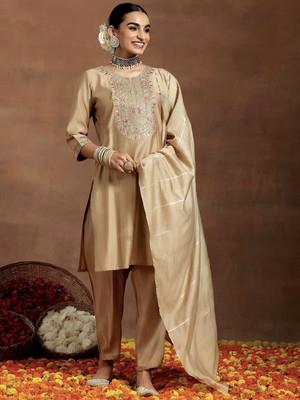 JENSI FASHION Embroidered Kurta, Trouser/Pant & Dupatta Set