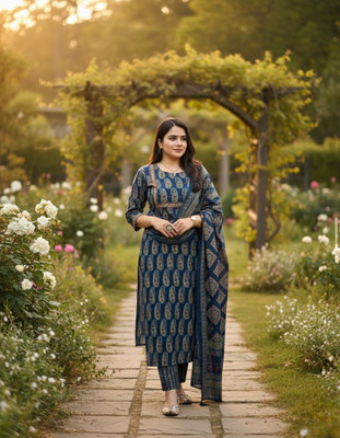 Shree shyam Floral Print Kurta, Trouser/Pant & Dupatta Set