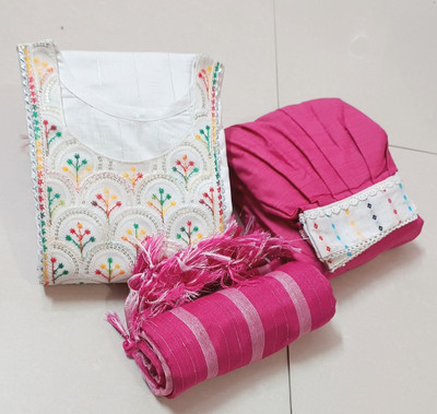 Insha Emporium Self Design Kurta, Salwar & Dupatta Set