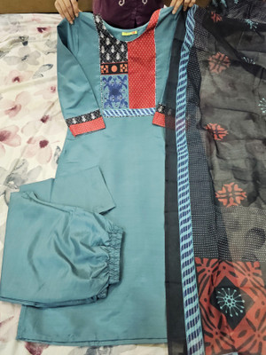 Avnisa Enterprise Embroidered Kurta, Trouser/Pant & Dupatta Set